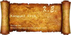 Kengyel Erik névjegykártya